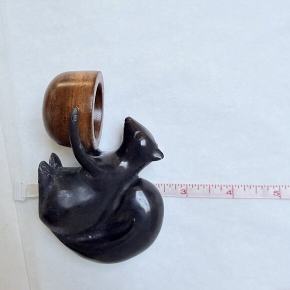 Pottery Barn Salt Server Squirrel Wood Set Of 2 Patina Decor Animal Gift - Picture 8 of 9
